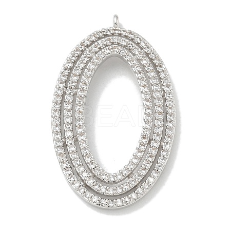 Rack Plating Brass Micro Pave Cubic Zirconia Pendants KK-L224-051P-1