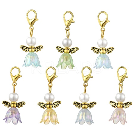 70Pcs 7 Style Acrylic & Alloy Pendant Decorations HJEW-FS00066-1