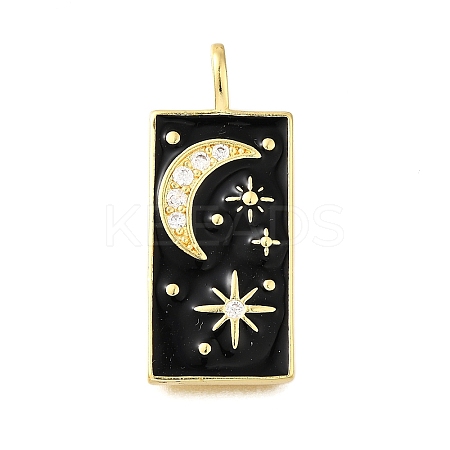 Brass Micro Pave Cubic Zirconia Pendants KK-S523-09G-1
