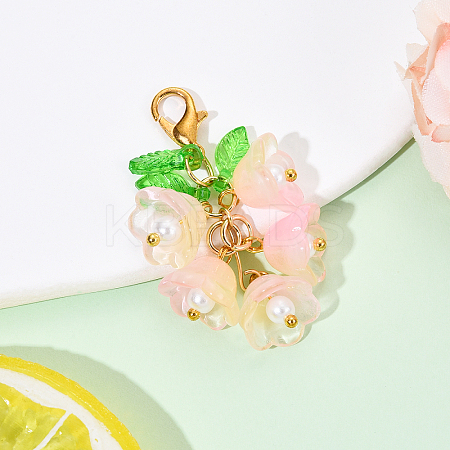 Glass & Acrylic Pendant Decorations HJEW-YW00052-01-1