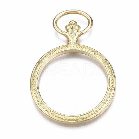 Rack Plating Alloy Open Back Bezel Big Pendants PALLOY-T005-02G-FF-1