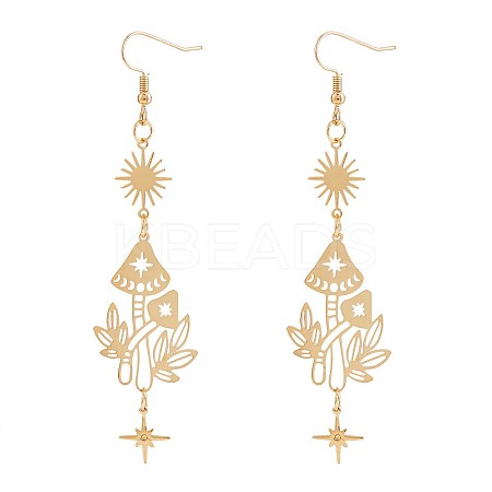 Alloy Mushroom Dangle Earrings JE978A-1