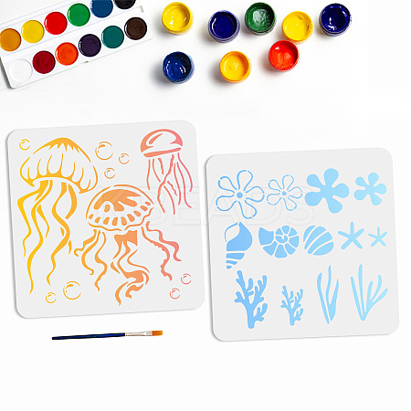 MAYJOYDIY US 1 Set PET Hollow Out Drawing Painting Stencils DIY-MA0002-14C-1