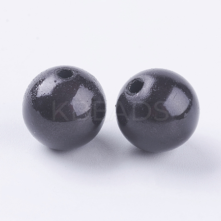 Black Bead in Bead Spray Painted Acrylic Beads X-PB9286-15-1