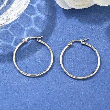 Tarnish Resistant 304 Stainless Steel Hoop Earrings EJEW-F105-09P-1