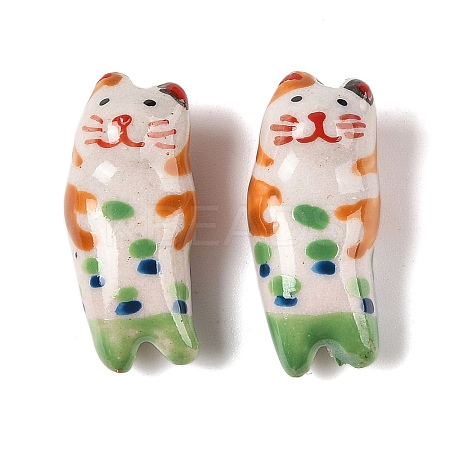 Hand-Painted Porcelain Beads X-PORC-R001-01F-1
