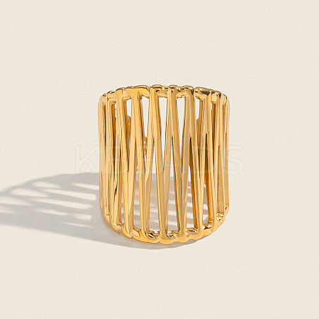 304 Stainless Steel Cross Design Open Cuff Rings for Women QC9430-1