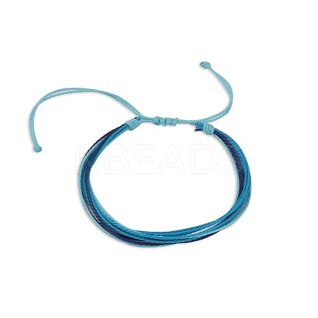 Multi-strand Fibre Wax Threads Braided Bracelet GN8006-3-1
