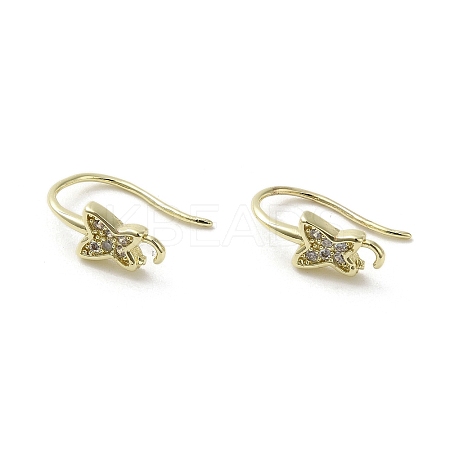 Brass Micro Pave Cubic Zirconia Earring Hooks KK-C048-13H-G-1