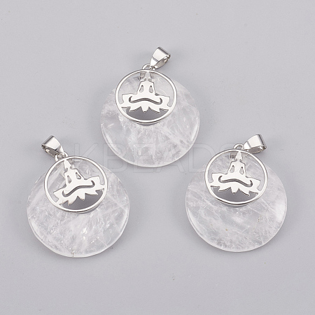 Natural Quartz Crystal Pendants KK-F751-J23-1