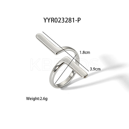 Exaggerated Personality 304 Stainless Steel Cuff Ring for Women LS-AA3859-2-1