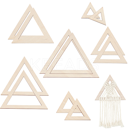 2 Sets Triangle Wood Hoop Rings Macrame for DIY Craft Making DIY-BC0009-97-1