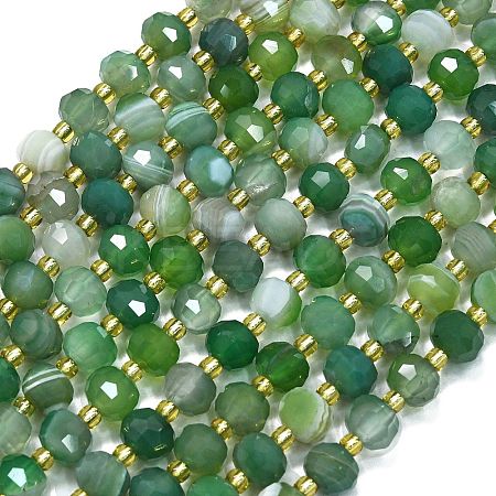 Natural Banded Agate Beads Strands G-K389-E18-01-1