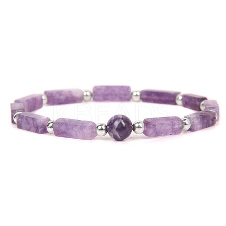 Natural Amethyst Beads Stretch Bracelets for Men Women ZE2494-6-1