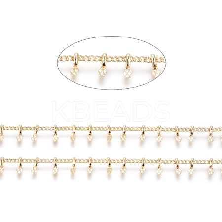 3.28 Feet Brass Handmade Curb Chains X-CHC-G006-12G-1