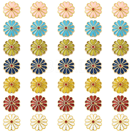 35Pcs 7 Colors Alloy Enamel Beads ENAM-YW0008-16-1