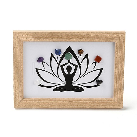 Yoga Gemstone Chakra Picture Frame Stand DJEW-F021-05K-1