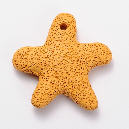 Synthetic Lava Rock Big Starfish/Sea Stars Pendants G-O025-05C-1