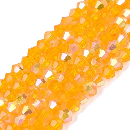 AB Color Plated Transparent Glass Beads Strands GLAA-G127-01L-1