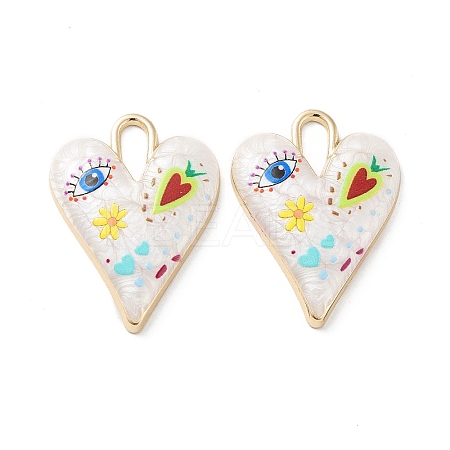 Rack Plating Alloy Enamel Pendants FIND-C050-09G-05-1
