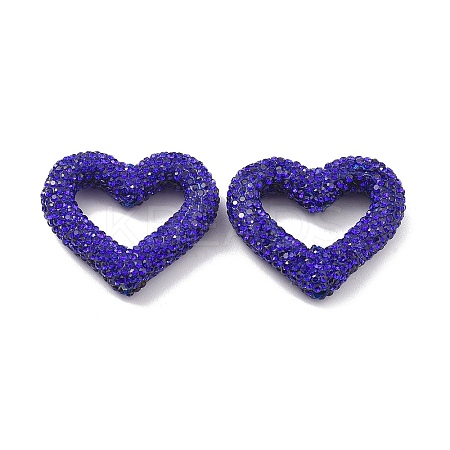 Heart Shape Polymer Clay Rhinestone Beads CLAY-NH0001-09A-15-1