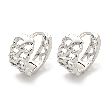 Chain-Shaped Brass Hoop Earrings EJEW-L211-009A-P-1