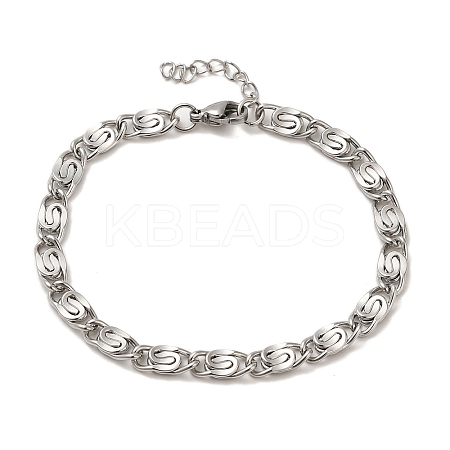 304 Stainless Steel Lumachina Chain Bracelets LS-BJEW-C079-01C-P-1