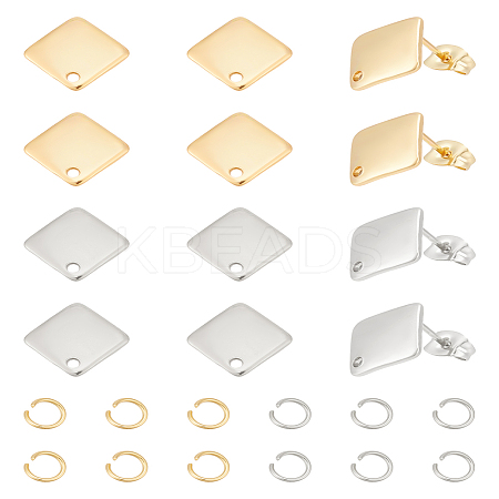 12Pcs 304 Stainless Steel Stud Earring Findings STAS-LP0001-88-1