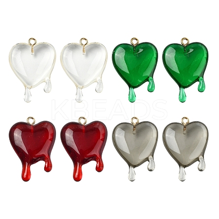 8Pcs 4 Colors Transparent Resin Pendants RESI-YW0003-19-1