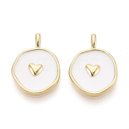 Brass Enamel Pendants KK-T080-67G-1