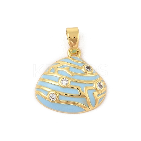 Brass Micro Pave Cubic Zirconia Pendants KK-R100-12G-02-1