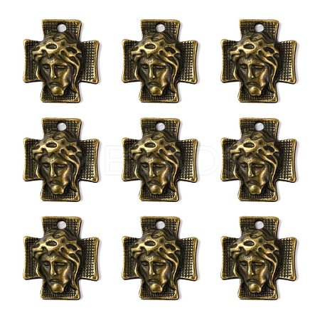 Tibetan Style Alloy Cross with Jesus Alloy Pendants for Easter Jewelry MLF10674Y-NF-1