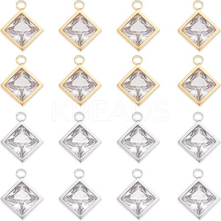 16Pcs 2 Colors 304 Stainless Steel Charms STAS-UN0035-45-1