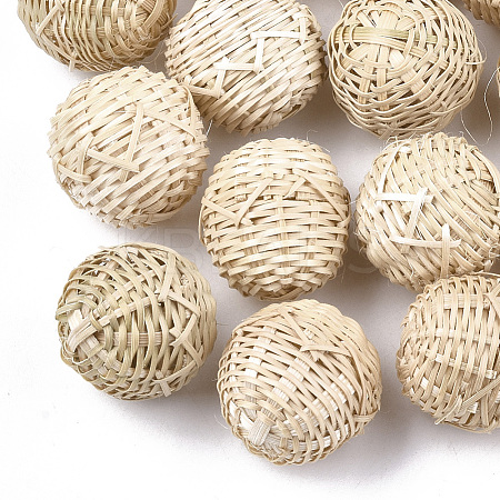 Handmade Reed Cane/Rattan Woven Beads LS-WOVE-T006-106-1