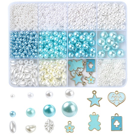 DIY Round ABS Plastic Imitation Pearl Beads Bracelets Making Kits DIY-YW0009-80-1