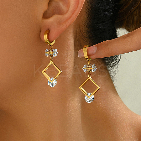 Fashionable Geometric Stainless Steel Square Hoop Earrings GU1924-1