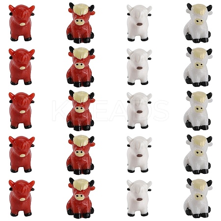 20Pcs 4 Styles Resin Yak Figurines CRES-SZ0001-44-1