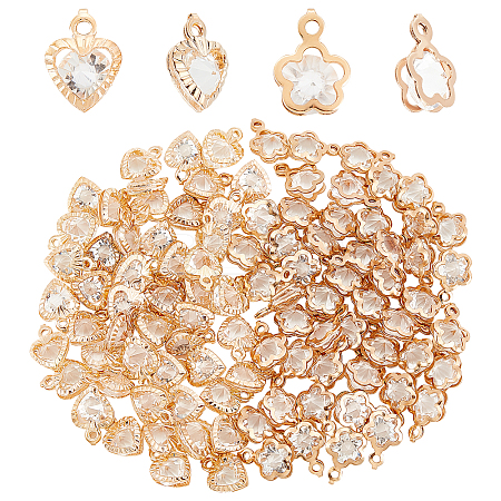 100Pcs 2 Style Rack Plating Eco-Friendly Iron Charms IFIN-SC0001-37-1