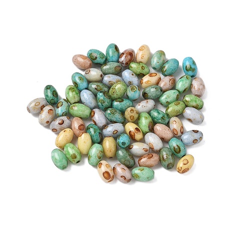 60Pcs 10G Baking Paint Picasso Glass Seed Beads GLAA-V001-06-1