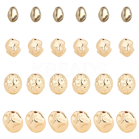 24Pcs 4 Style Brass Beads KK-PH0006-16-1