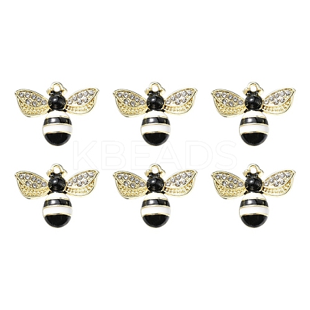 6Pcs Rack Plating Alloy Enamel Pendants ENAM-YW0002-56A-1