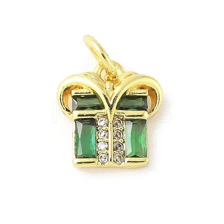 Brass Micro Pave Cubic Zirconia Pendants KK-Z101-02G-01-1