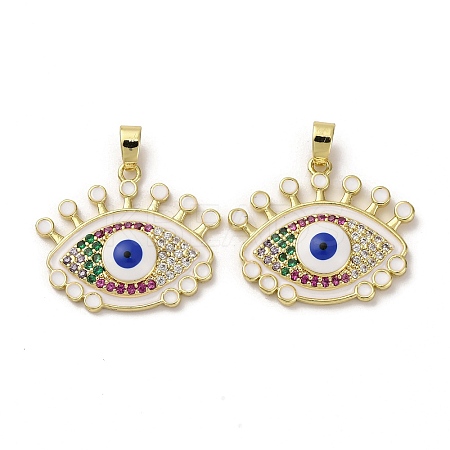 Brass Micro Pave Cubic Zirconia Pendants KK-F903-08G-01-1