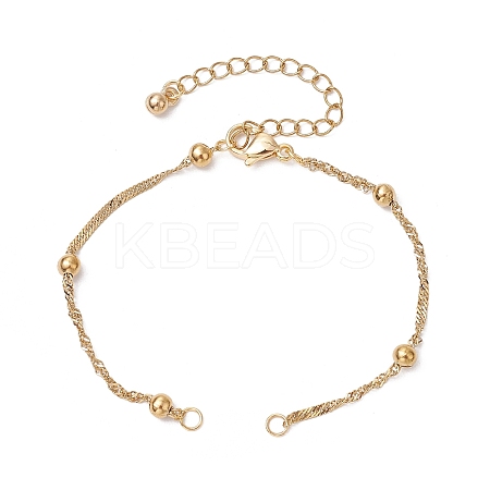 304 Stainless Steel Singapore Chain Bracelets Making AJEW-JB01307-01-1