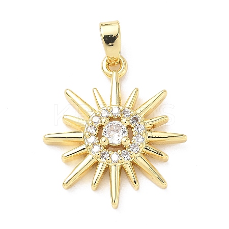 Brass Micro Pave Cubic Zirconia Pendants KK-D357-29G-1