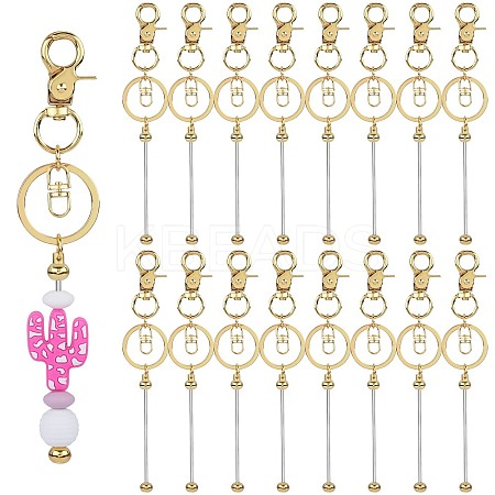 16Pcs Alloy Beadable Bar Keychain for DIY Crafts Jewelry Making KEYC-SZ0001-17PG-1