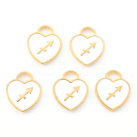 Light Gold Plated Alloy Enamel Pendants ENAM-R136-30-06-1