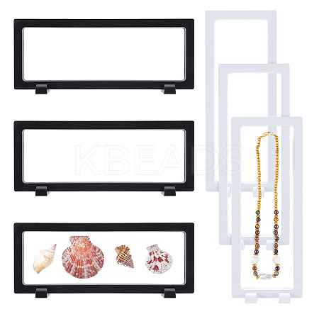 6Pcs 2 Colors Rectangle ABS Plastic 3D Floating Frame Display Holder ODIS-GA0001-66-1