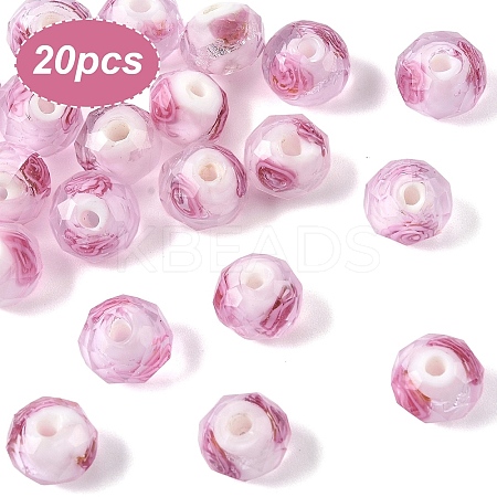 20Pcs Handmade Silver Foil Glass Lampwork Beads LAMP-YW0001-77-1