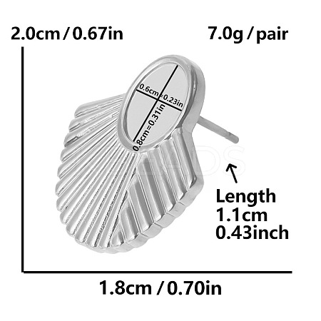 304 Stainless Steel Irregular French Style Stud Earrings SJ7638-1-1